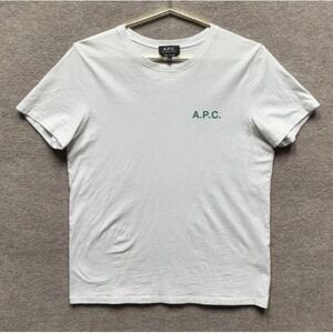 A.P.C. Rue Madame Paris Print SS T Shirt White Men Medium Crow Tee EUC Cotton